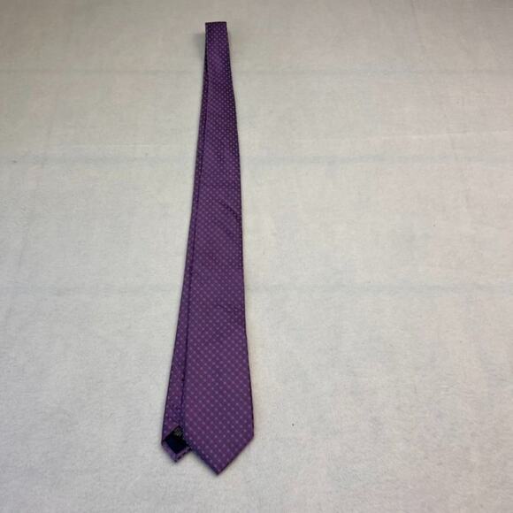 Michael Michael Kors Neck Tie 100% Silk Mens Purple Geometric - Picture 3 of 9